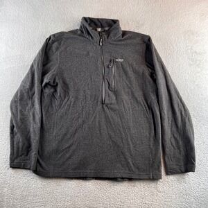 Outdoor Research Soleil Pullover Mens Large Gray Fleece 1/4 Zip Jacket 242904